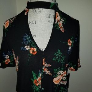NWT KAii Los Angeles Floral Blouse, Size Large